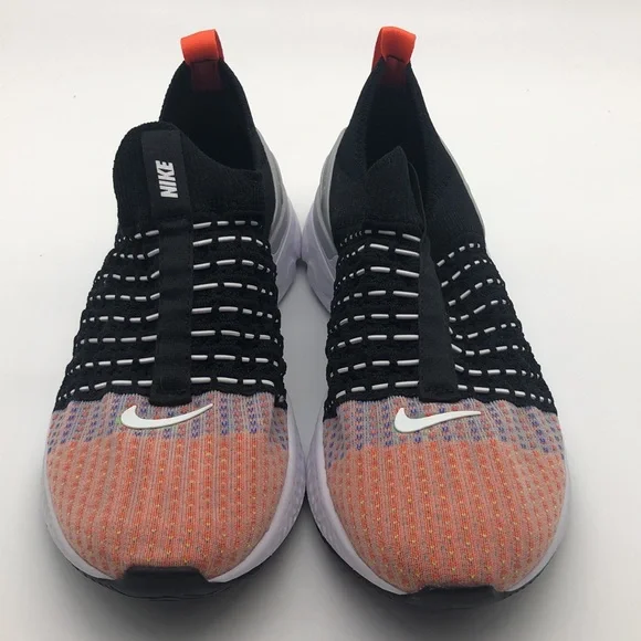 Nike React Phantom Run FK Flyknit 2 Black Team Orange White DQ7647-001 - Picture 3 of 4